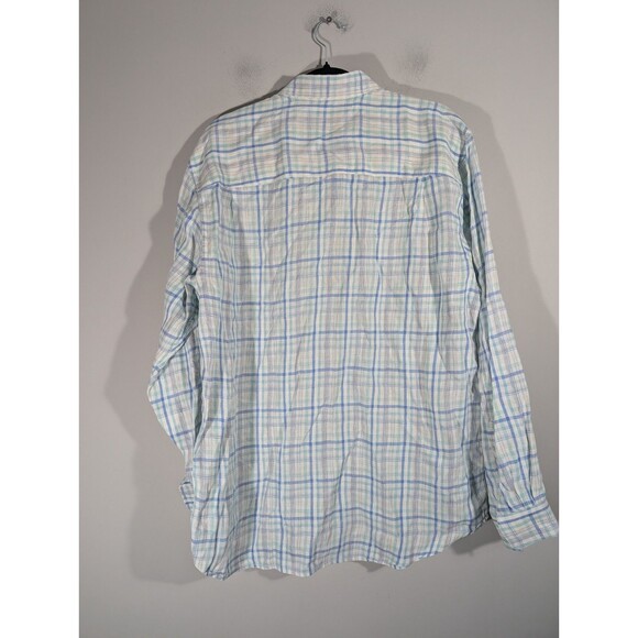 Tommy Bahama Mens Plaid 100% Linen Button Down Casual Shirt Sz L Preppy Coastal - Picture 2 of 10